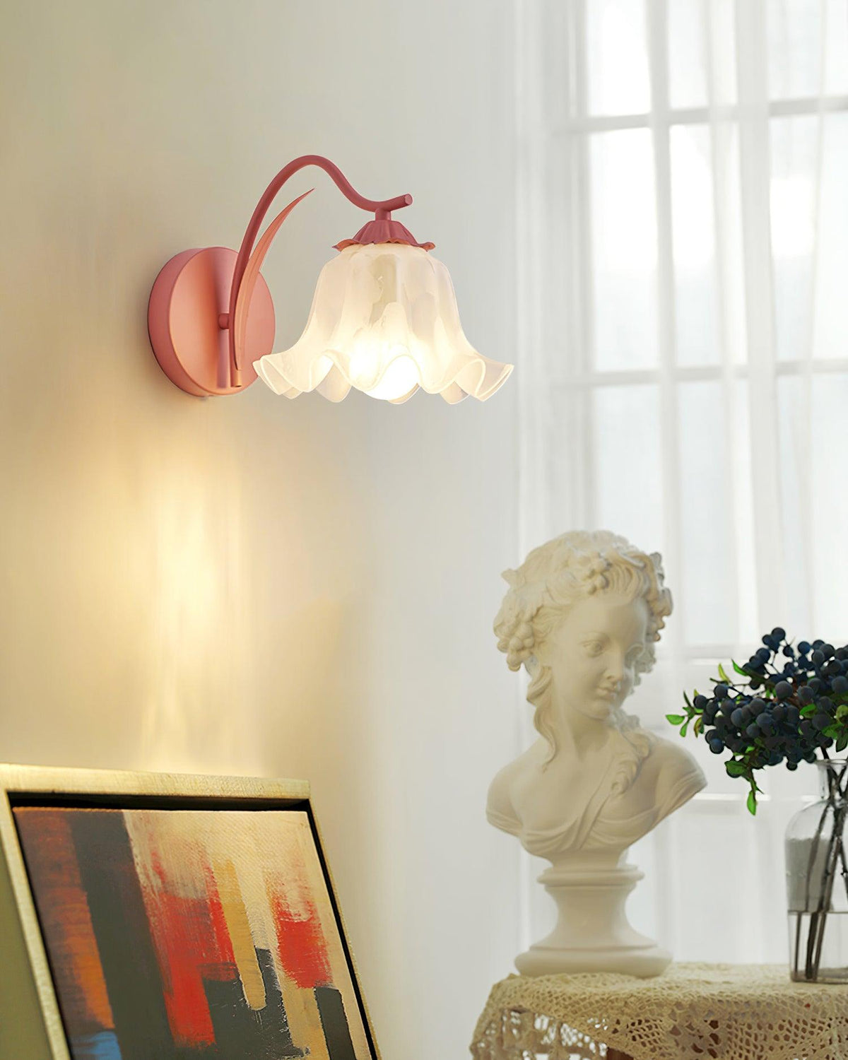 Lily aplique de pared Whimsy Botanical tallo verde color