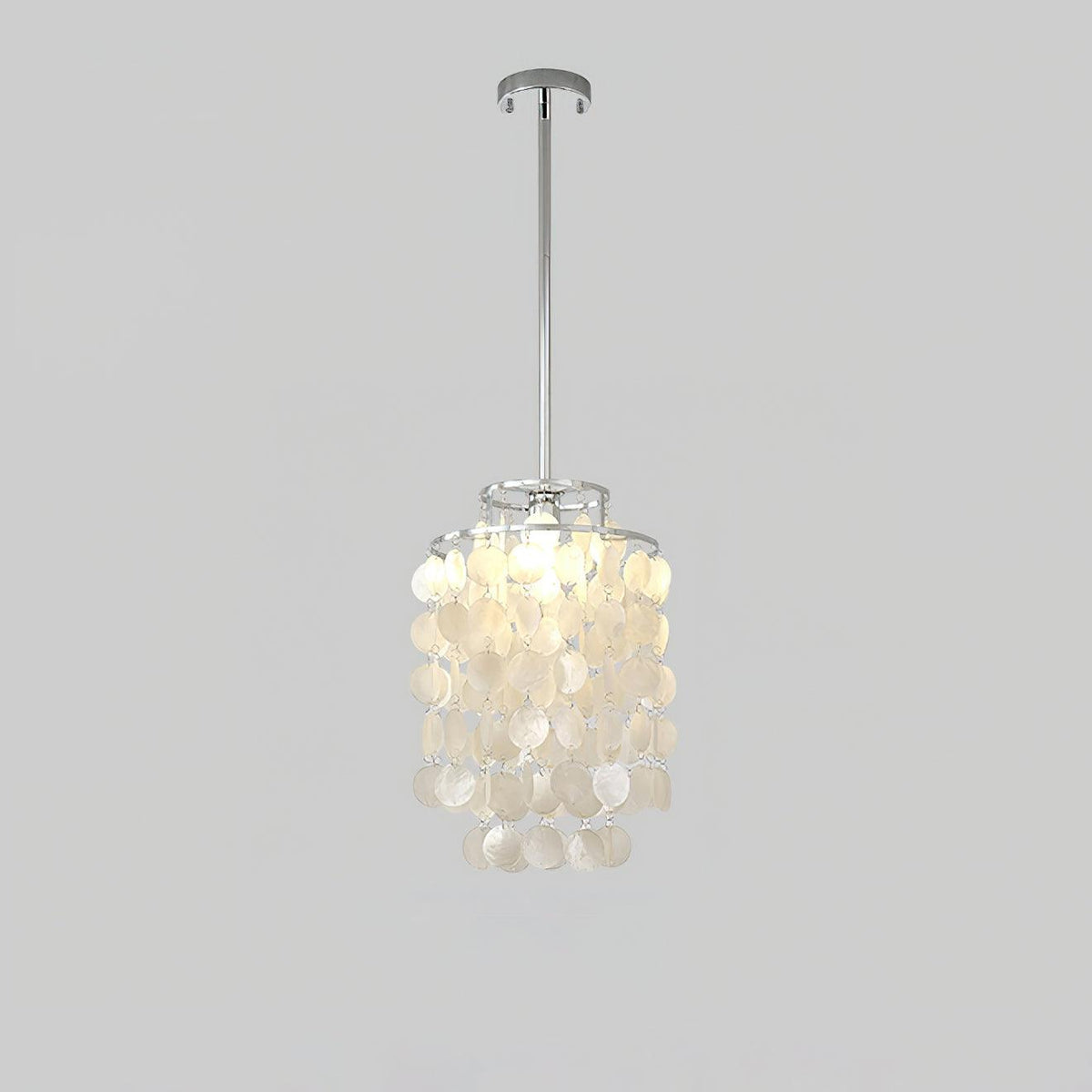 Vana lámpara colgante Round Shell cromo