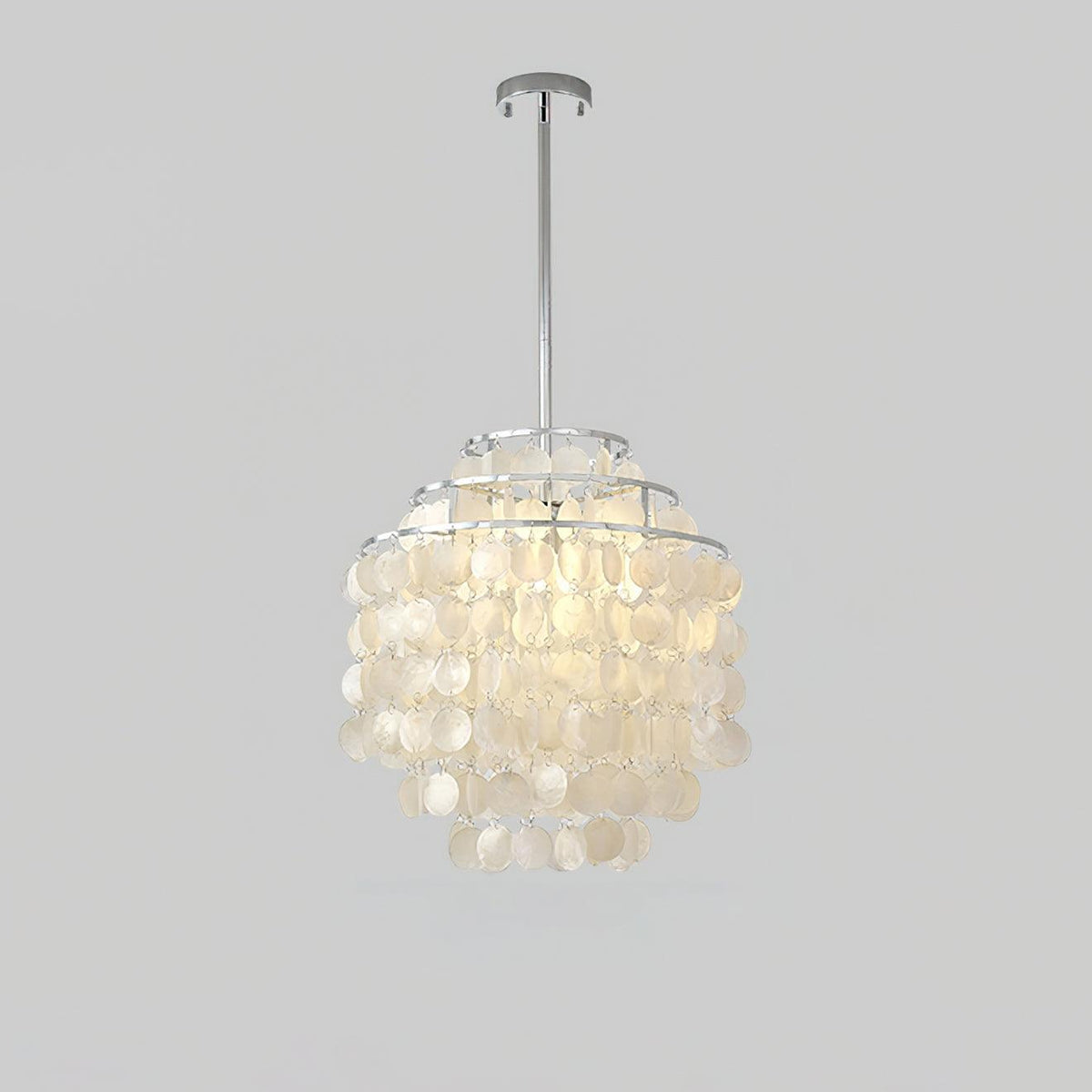 Vana lámpara colgante Round Shell cromo