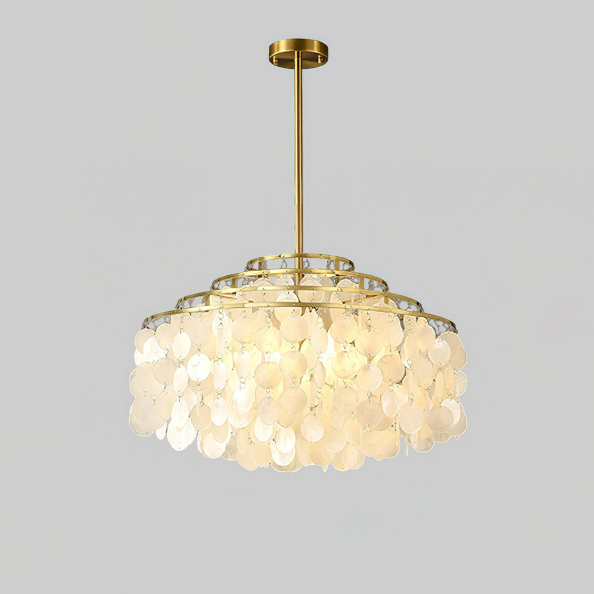 Vana lámpara colgante Round Shell cromo