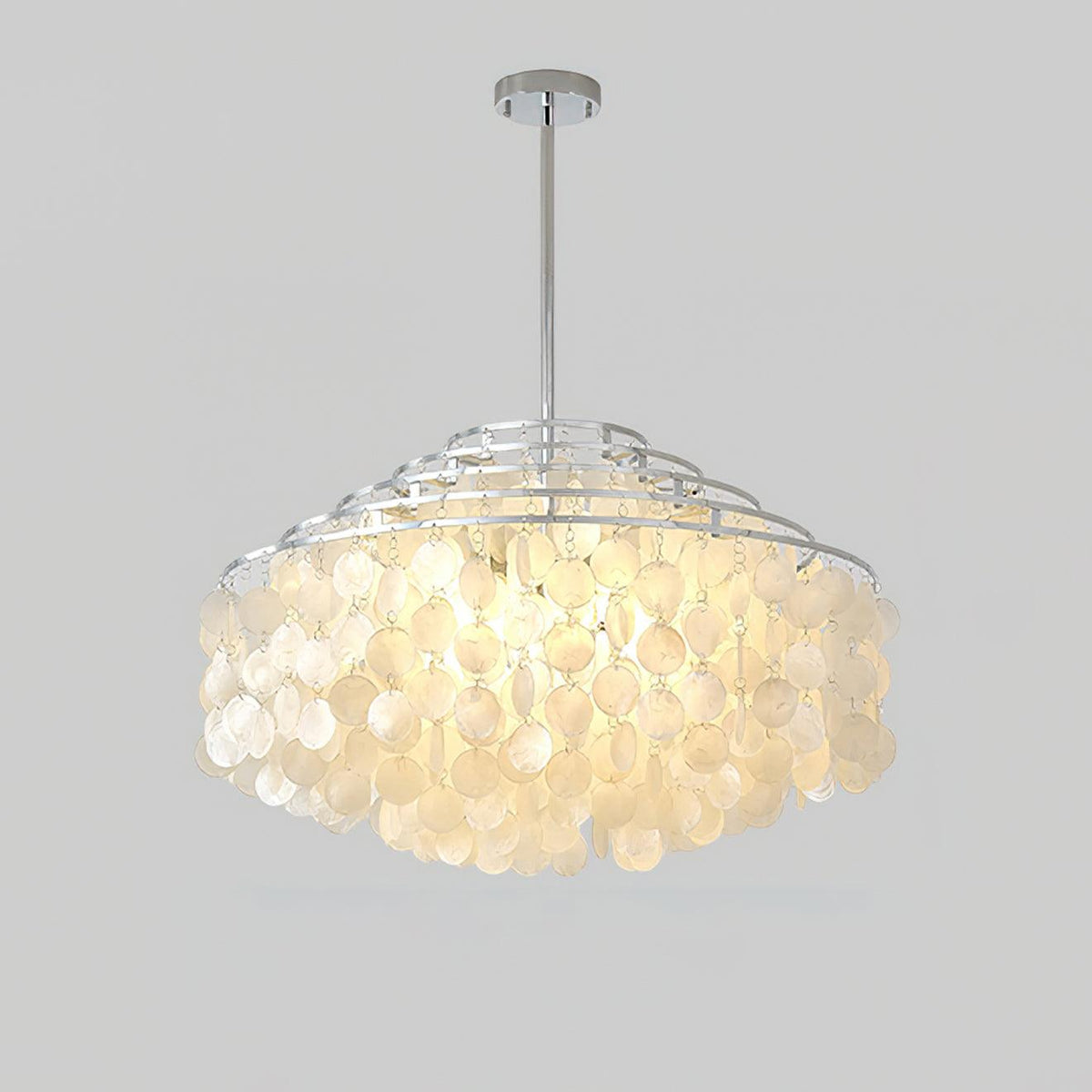 Vana lámpara colgante Round Shell cromo