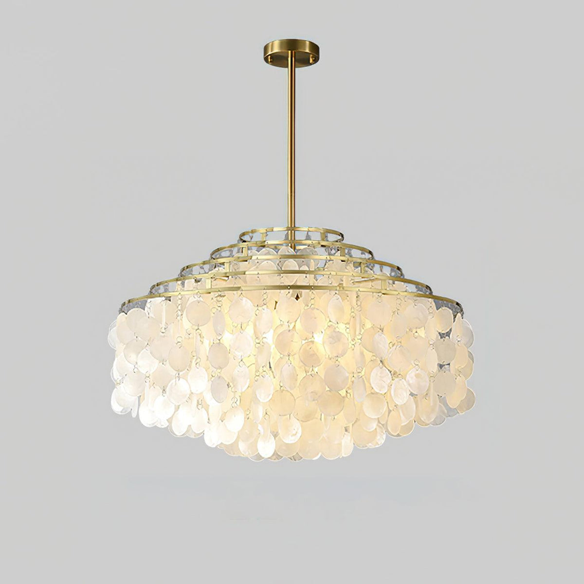 Vana lámpara colgante Round Shell cromo