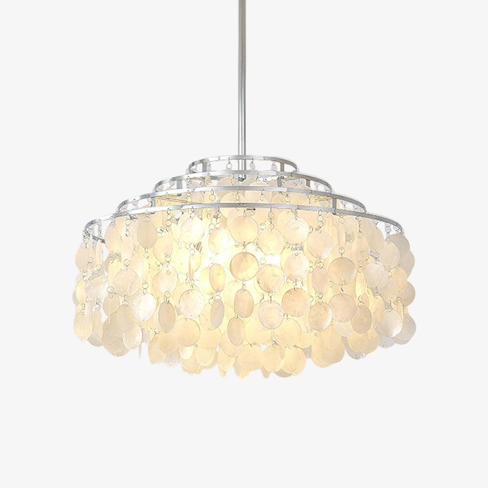 Vana lámpara colgante Round Shell cromo