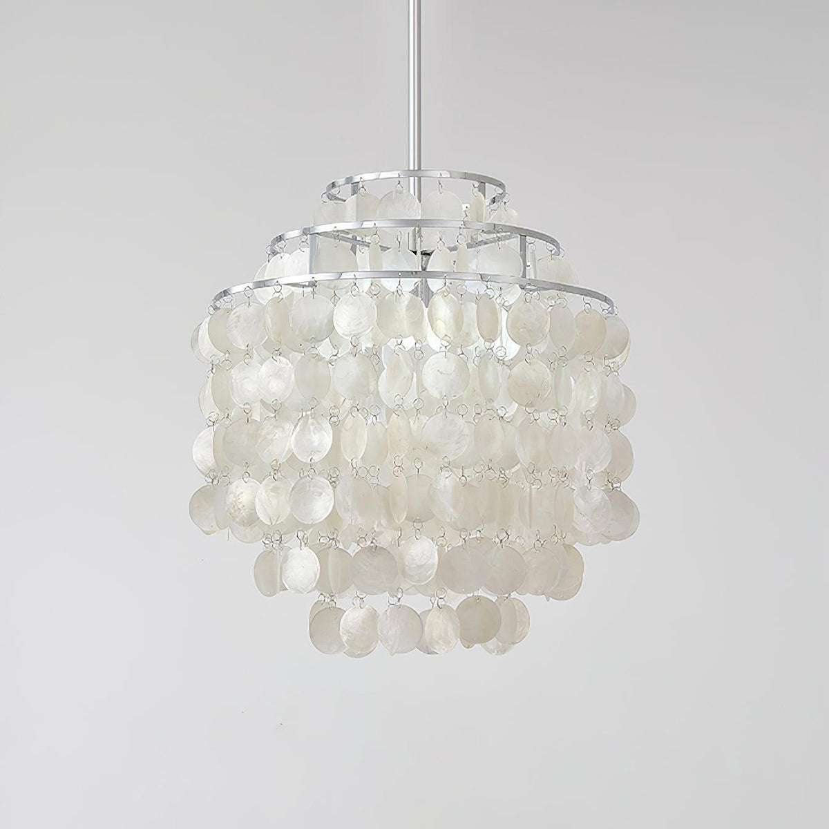 Vana lámpara colgante Round Shell cromo