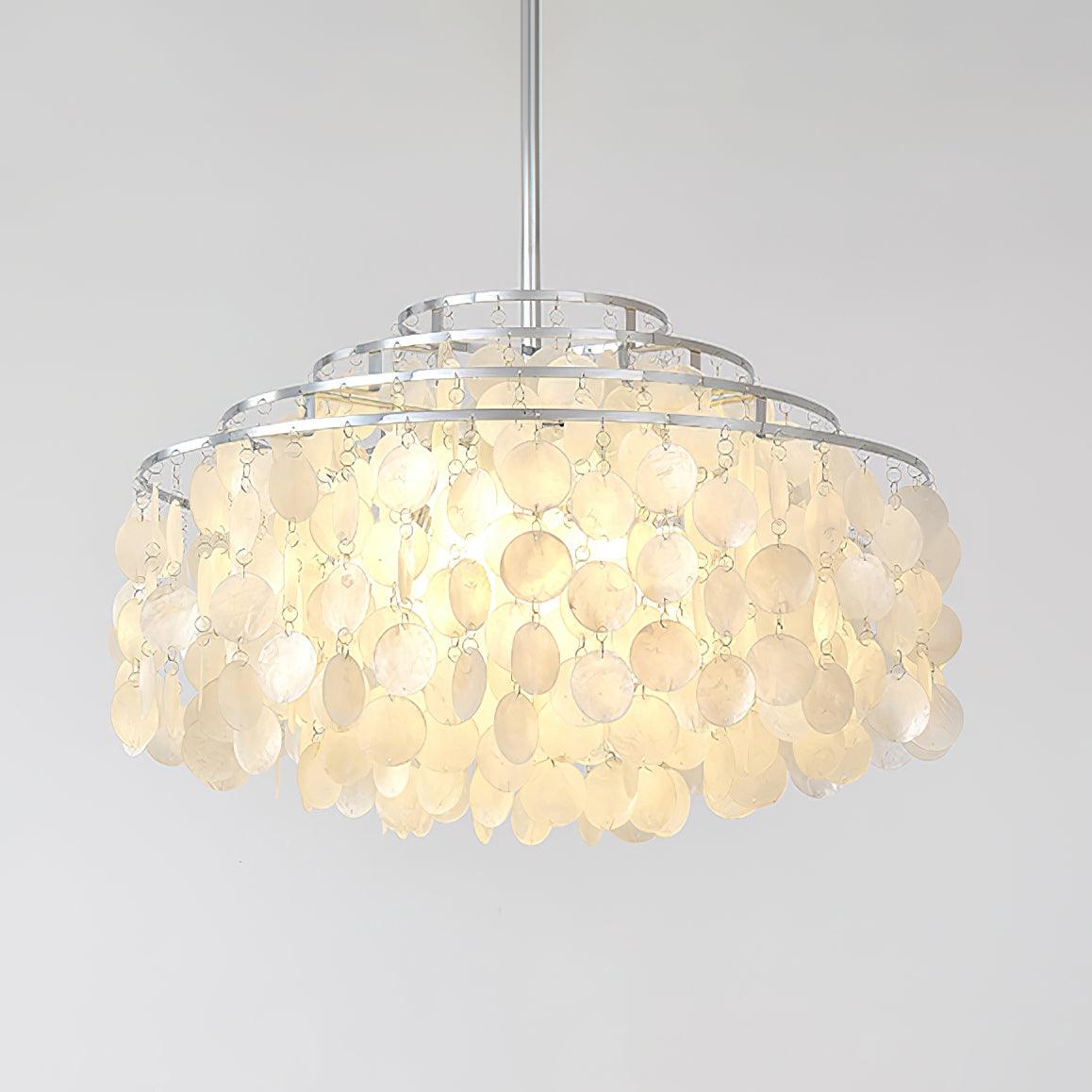 Vana lámpara colgante Round Shell cromo