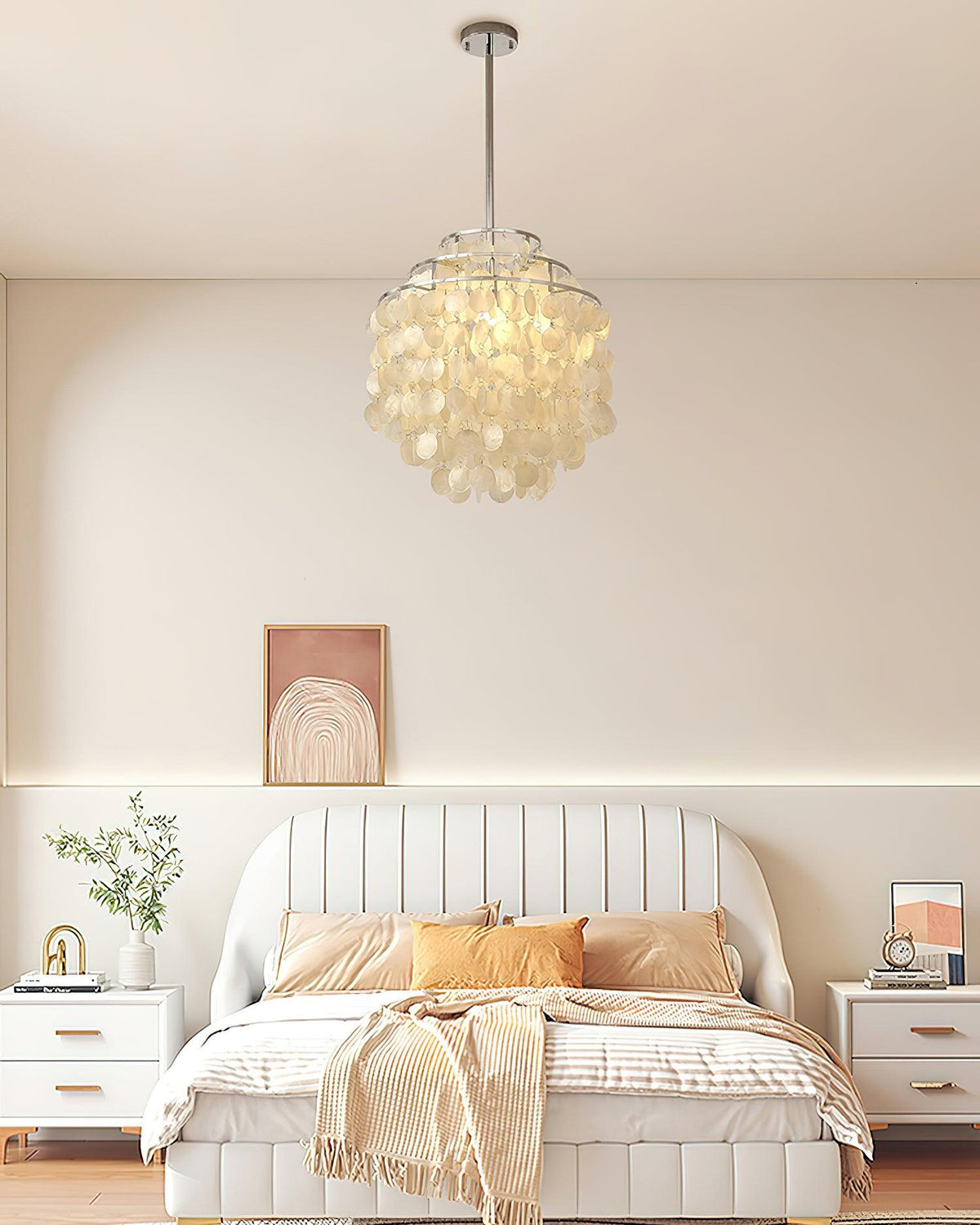 Vana lámpara colgante Round Shell cromo