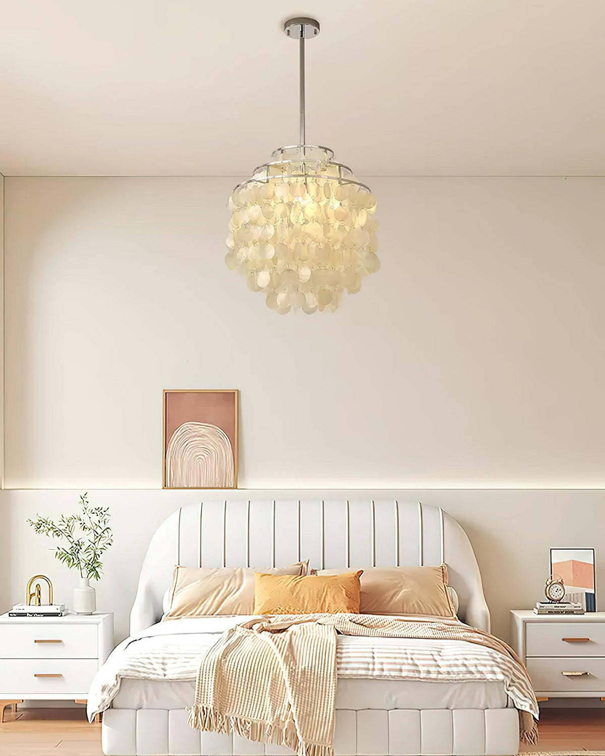 Vana lámpara colgante Round Shell cromo