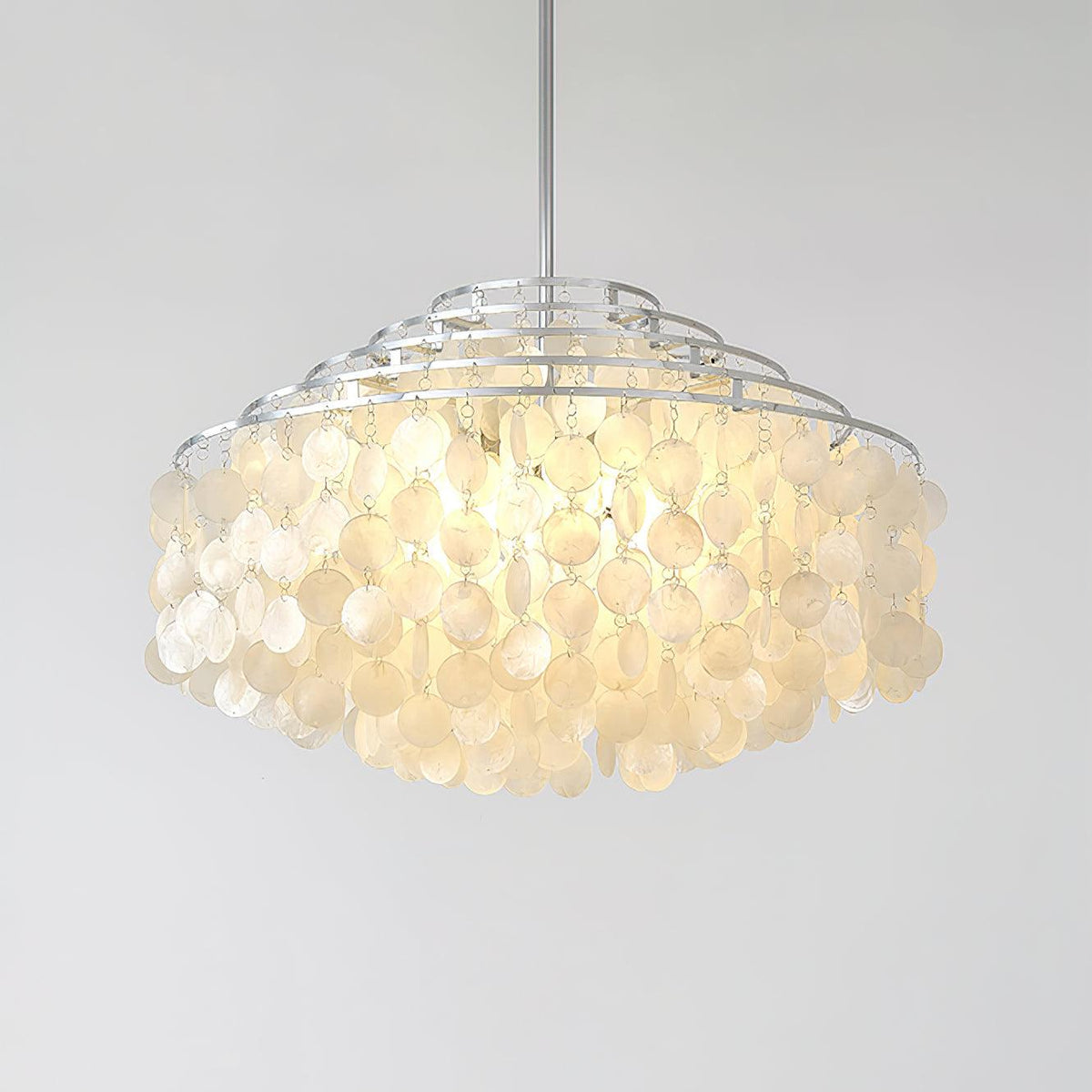 Vana lámpara colgante Round Shell cromo