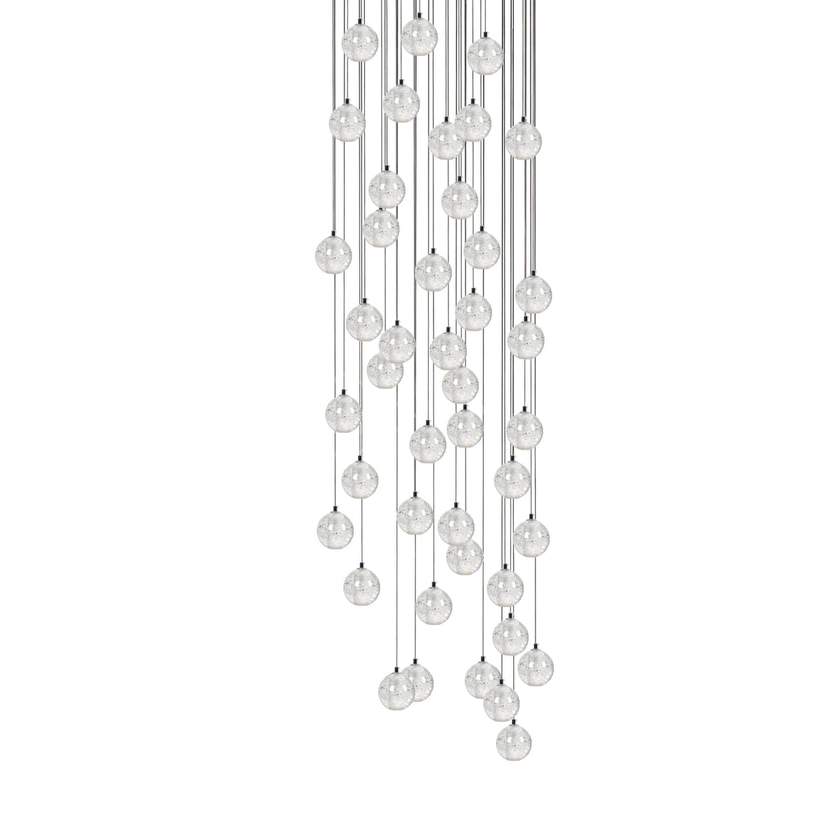 Lámpara colgante de cristal con esferas en cascada