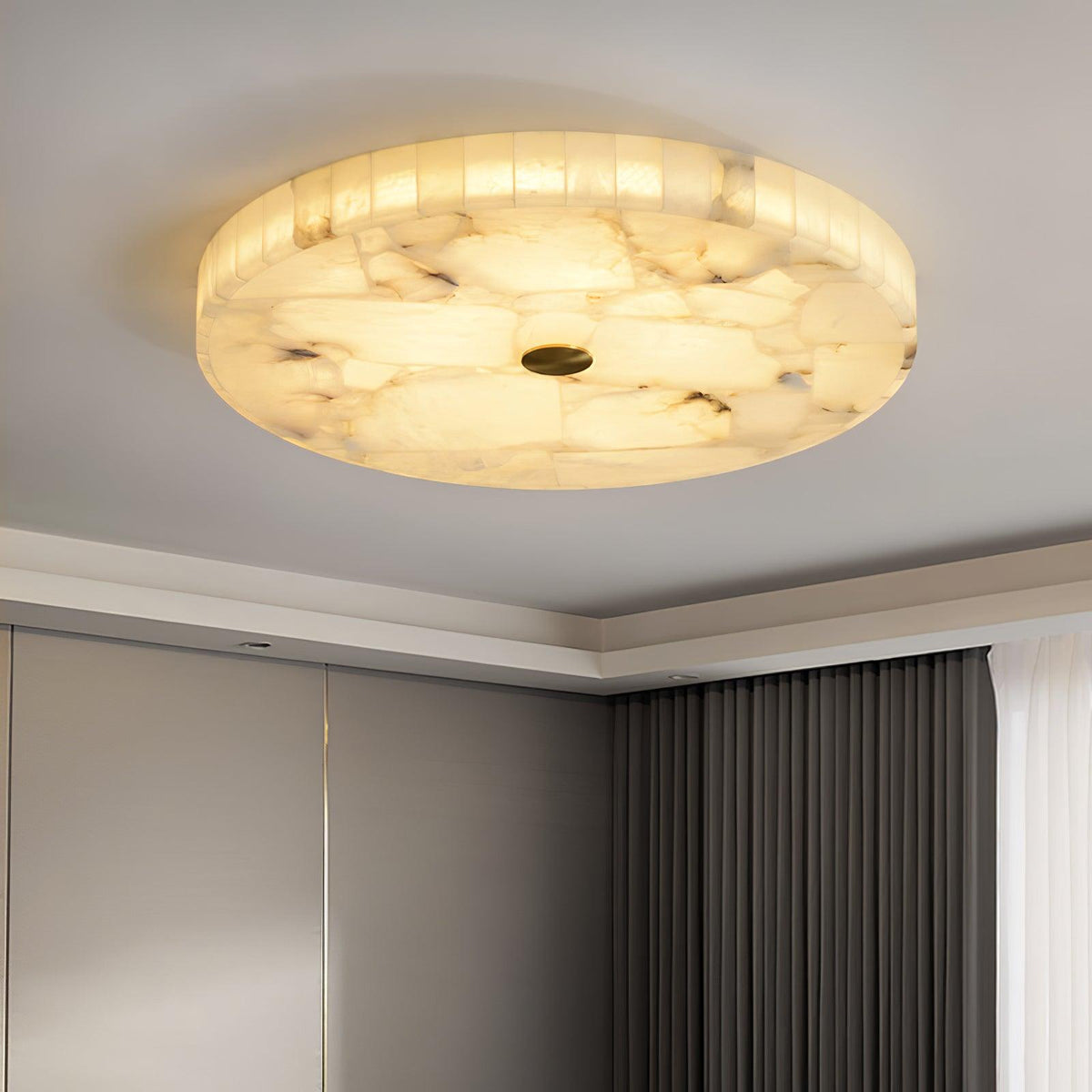 Kristy Lámpara de Techo Redonda de Alabastro