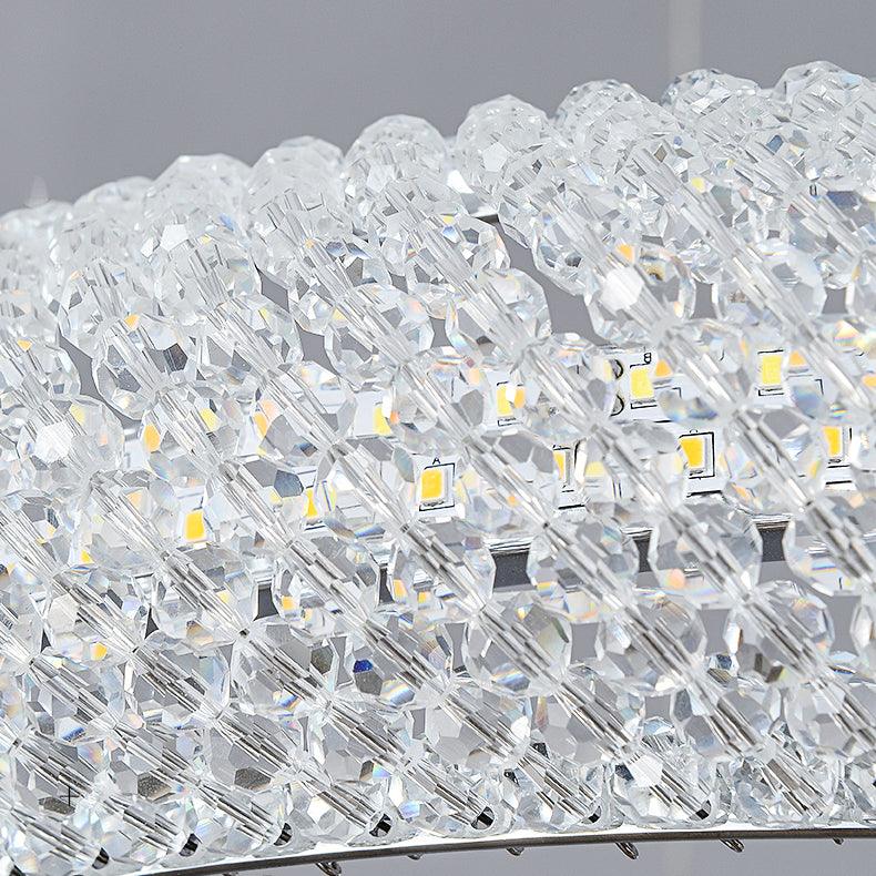 Cyrereon lámpara de araña Redonda Anillo cristal dorado LED