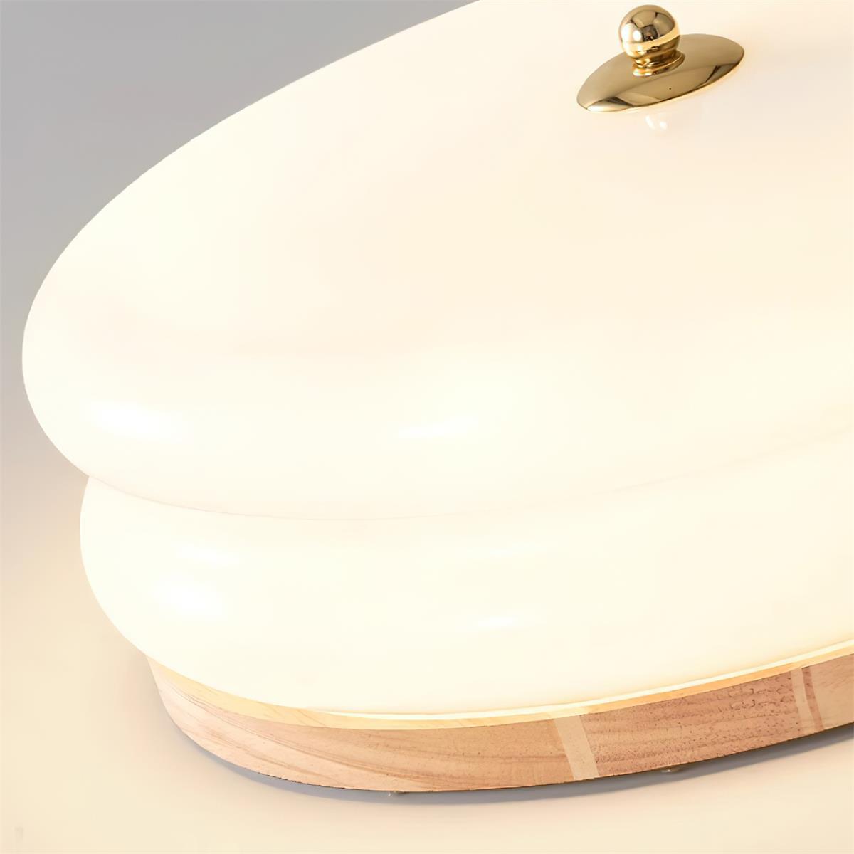 Cora lámpara de techo doble capa disco de vidrio madera nogal minimalista