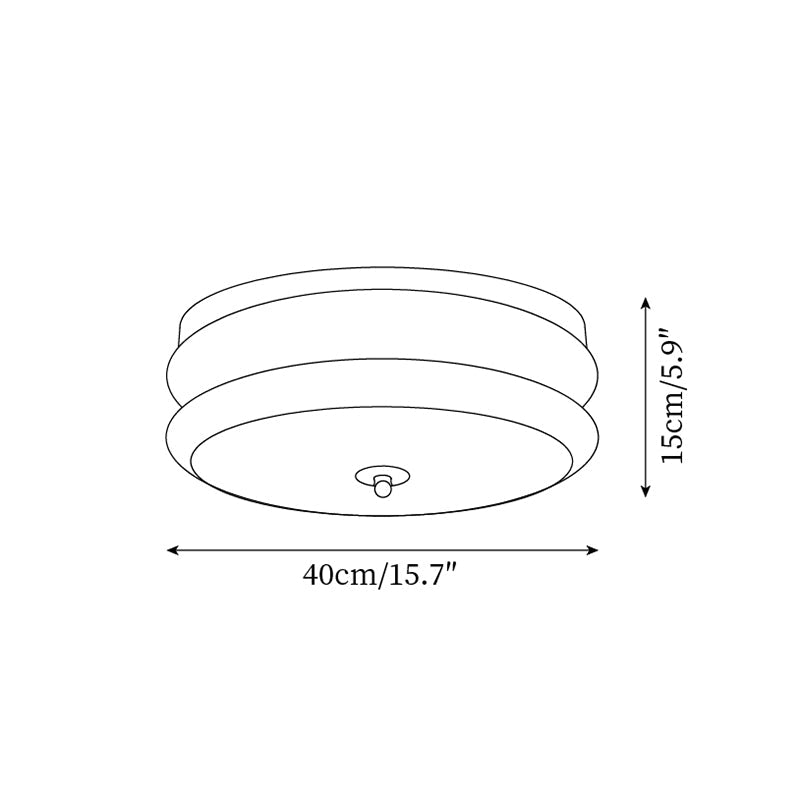 Cora lámpara de techo doble capa disco de vidrio madera nogal minimalista