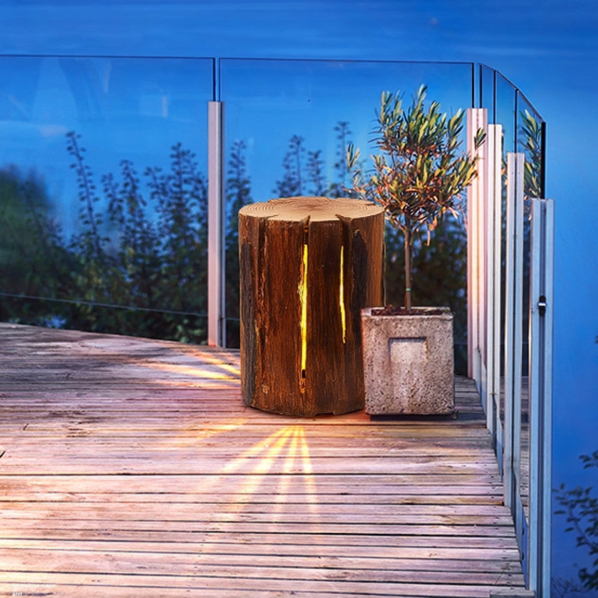 Lemn Log luminaria exterior LED