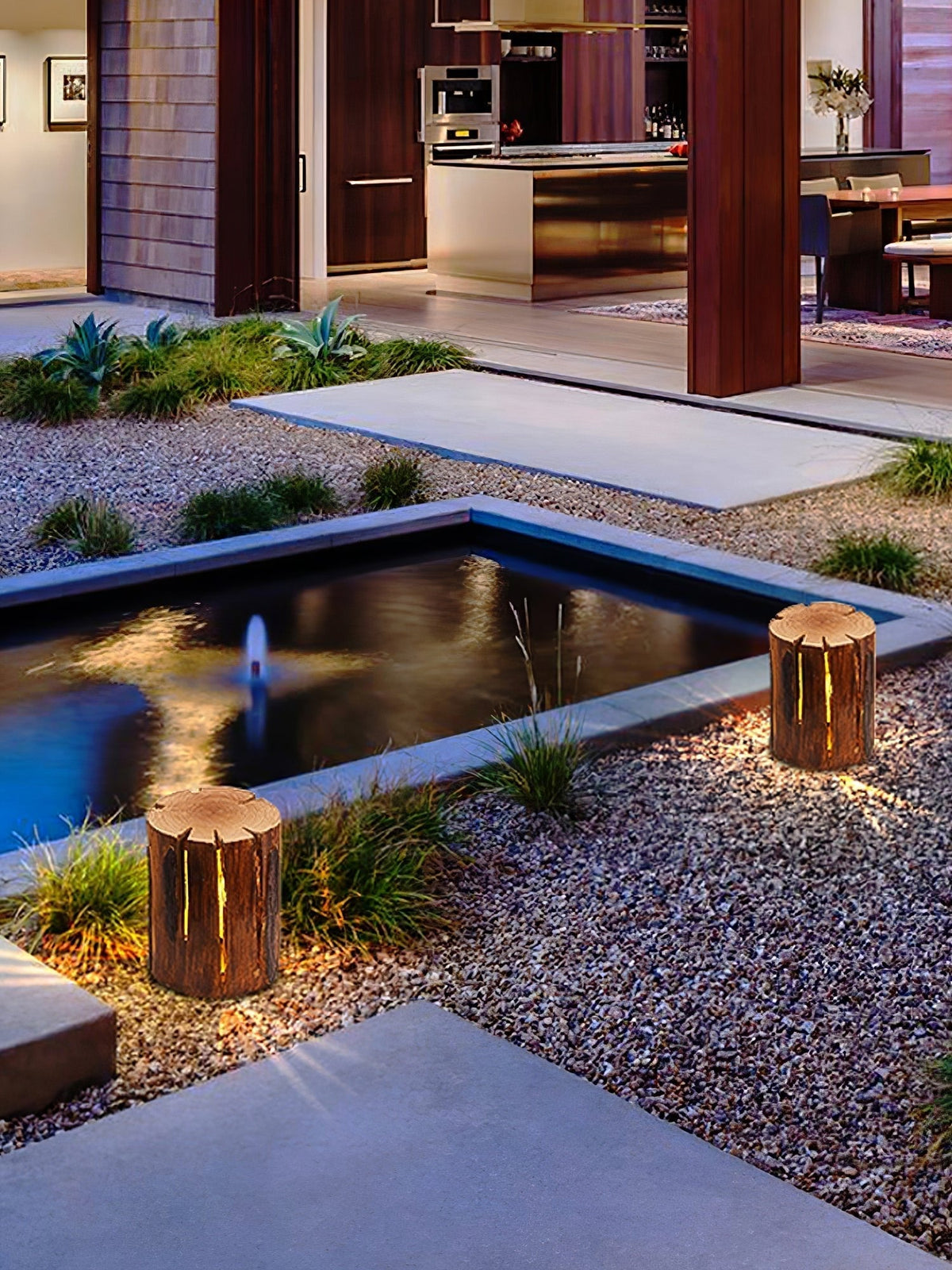 Lemn Log luminaria exterior LED