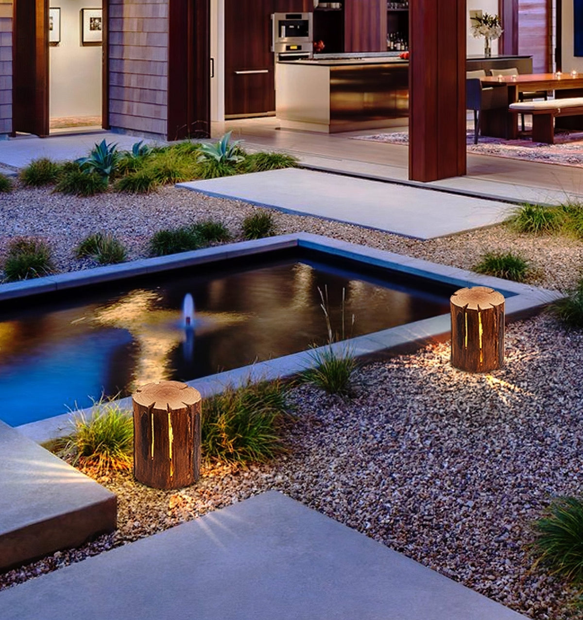 Lemn Log luminaria exterior LED