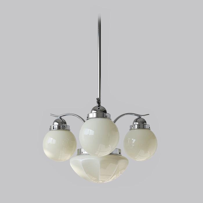 Ririxon lámpara de araña Chic Globo blanco vidrio