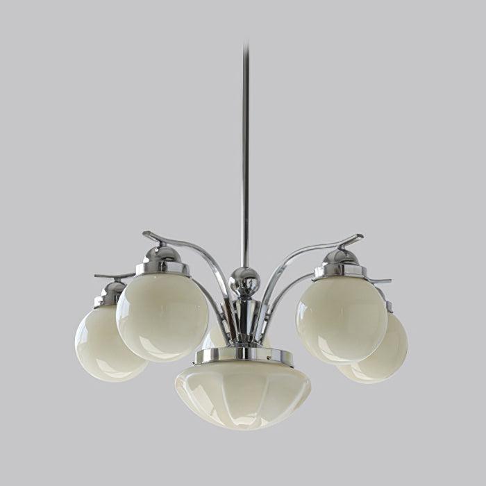 Ririxon lámpara de araña Chic Globo blanco vidrio