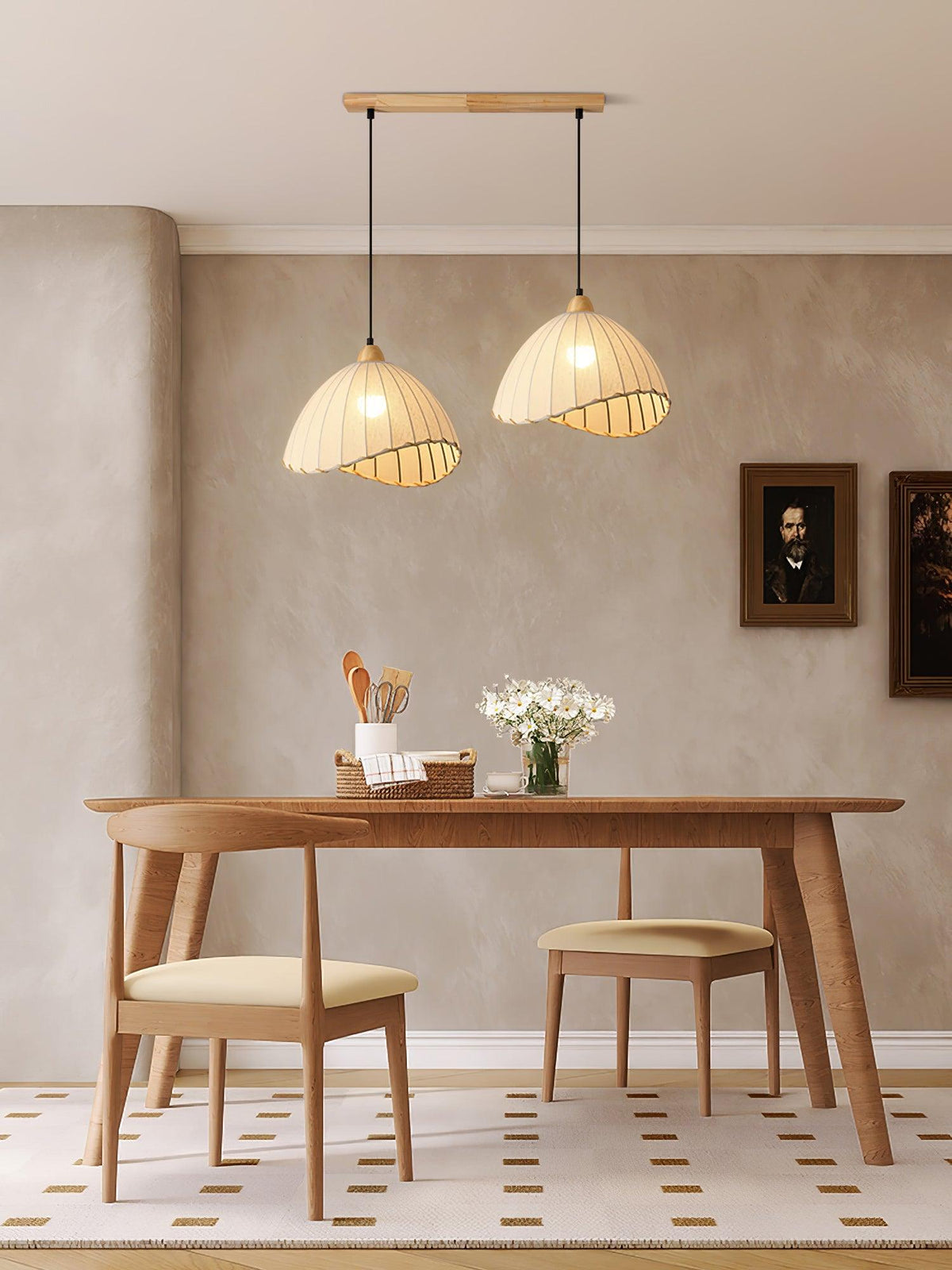 Lámpara colgante minimalista de madera Shell