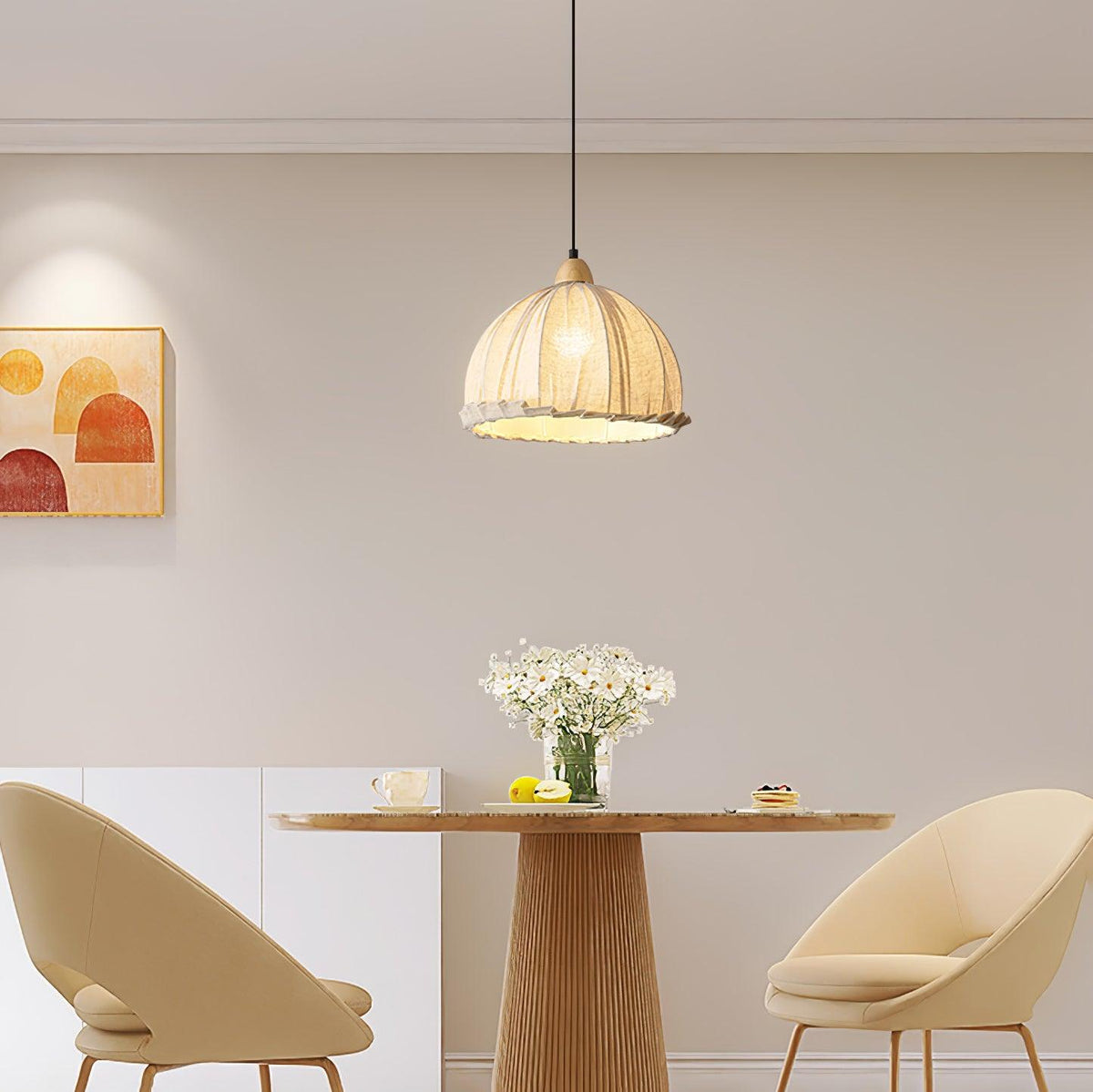 Lámpara colgante minimalista de madera Shell