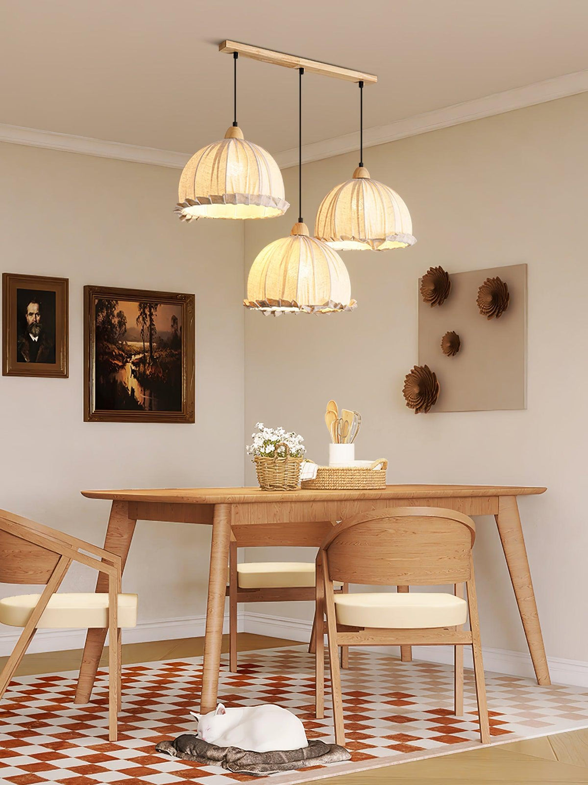 Lámpara colgante minimalista de madera Shell