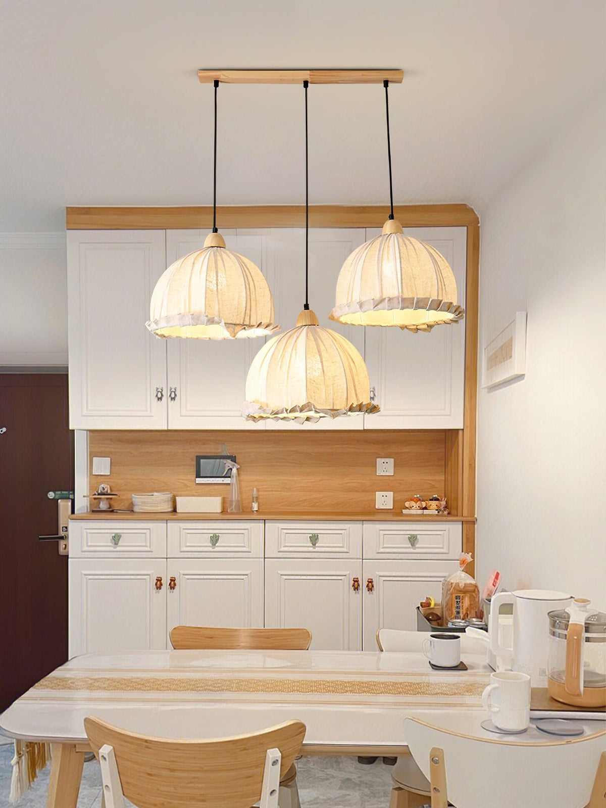 Lámpara colgante minimalista de madera Shell