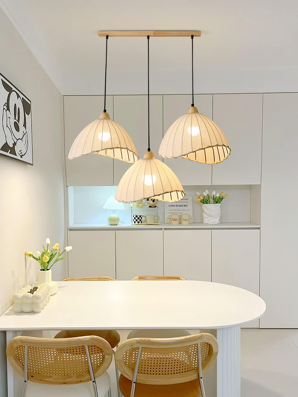 Lámpara colgante minimalista de madera Shell