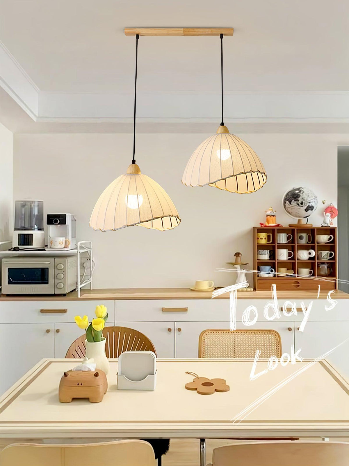 Lámpara colgante minimalista de madera Shell