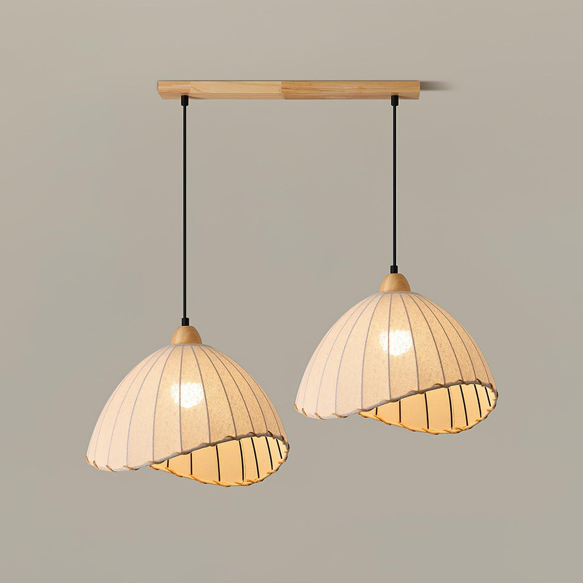 Lámpara colgante minimalista de madera Shell