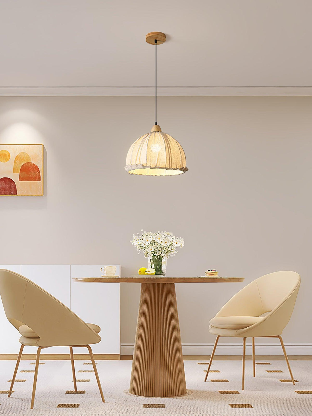 Lámpara colgante minimalista de madera Shell