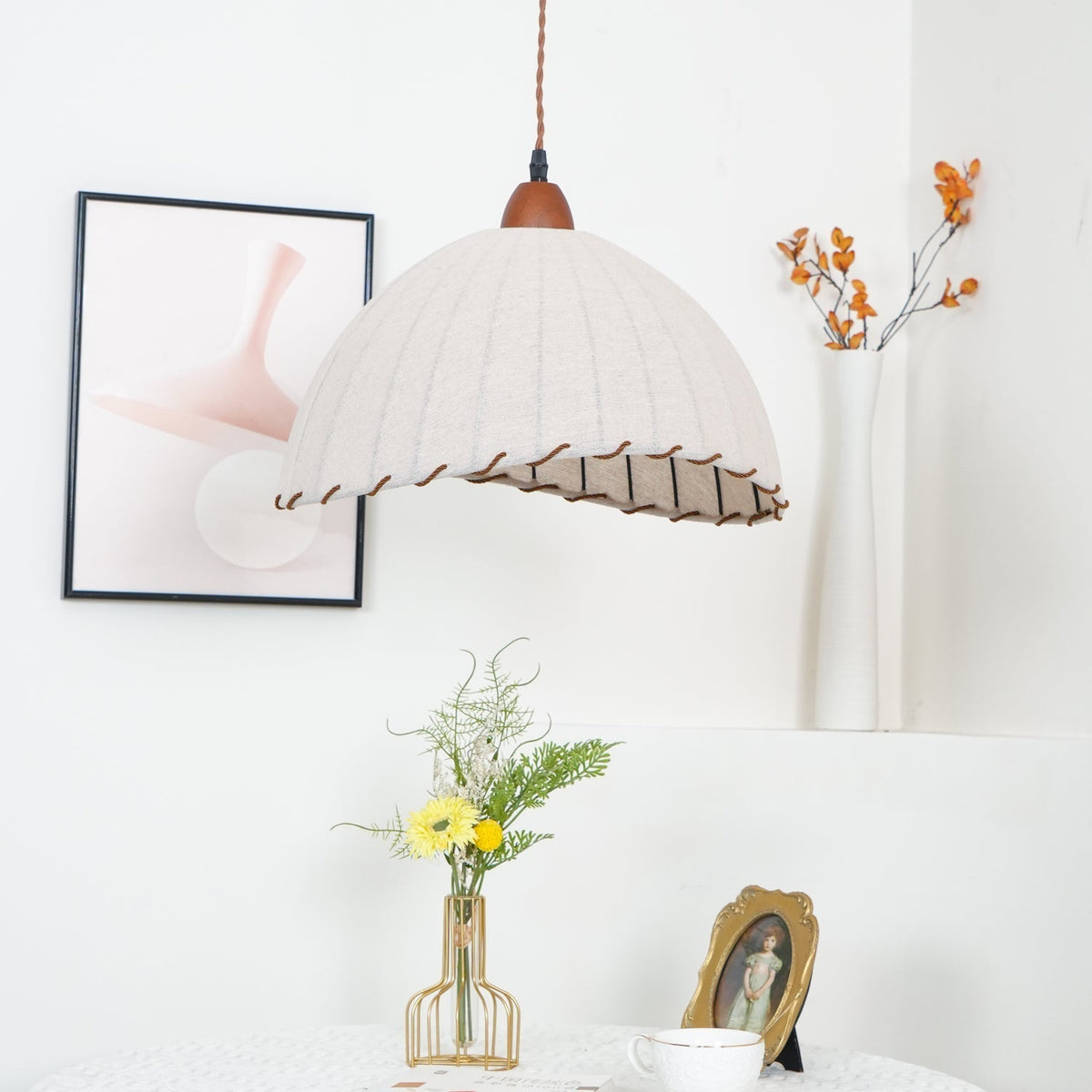 Lámpara colgante minimalista de madera Shell