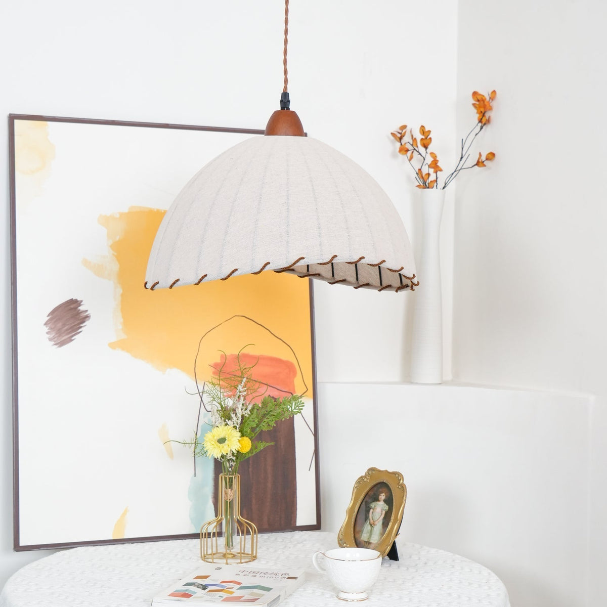 Lámpara colgante minimalista de madera Shell