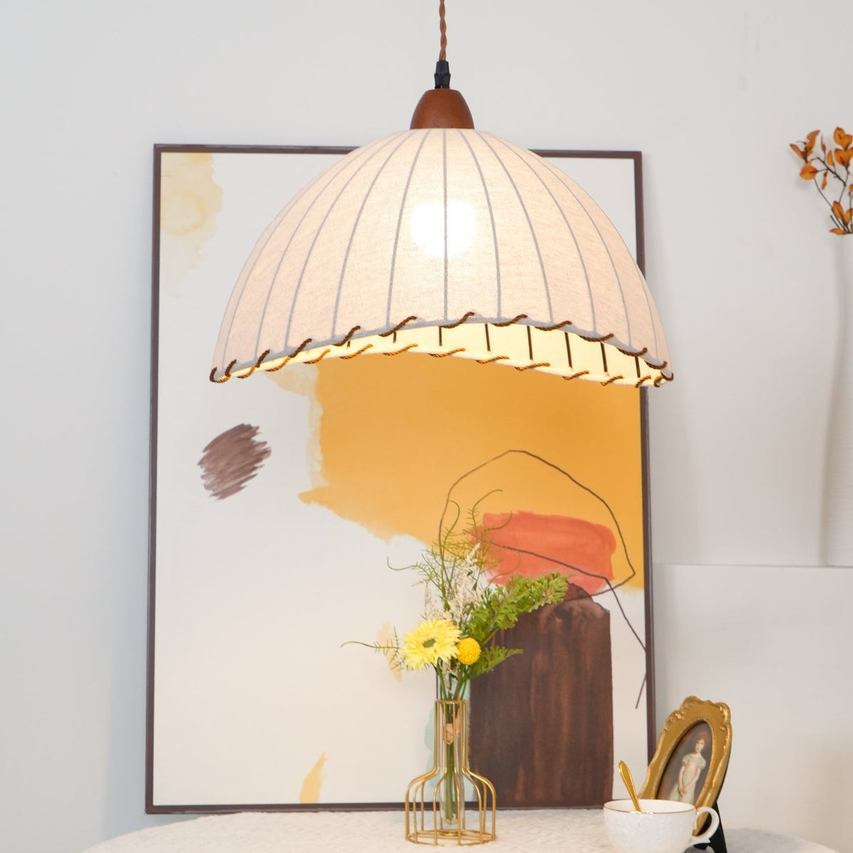 Lámpara colgante minimalista de madera Shell