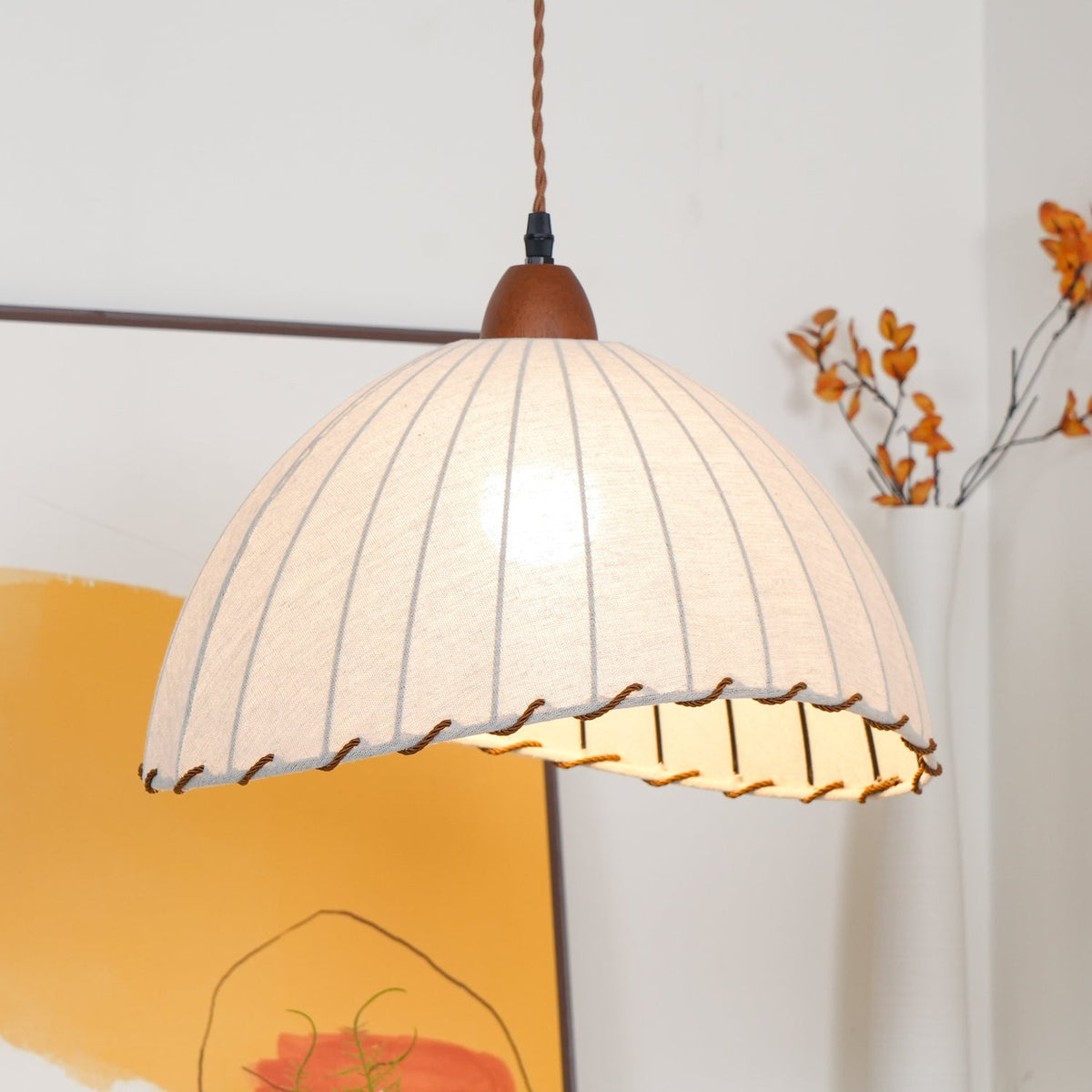 Lámpara colgante minimalista de madera Shell