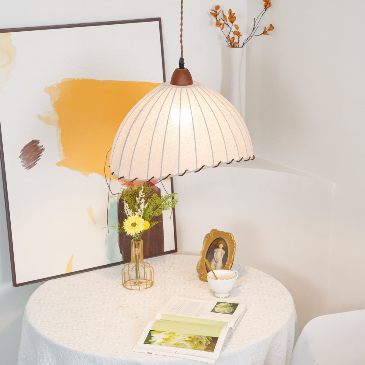 Lámpara colgante minimalista de madera Shell