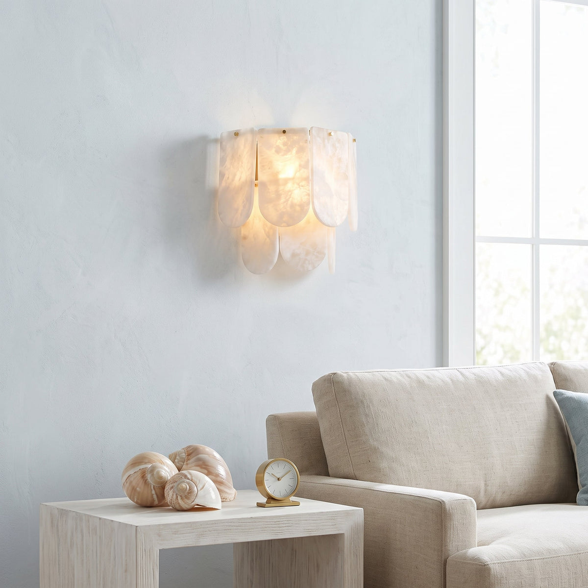 Ormondcombe Aplique de pared con placas de alabastro