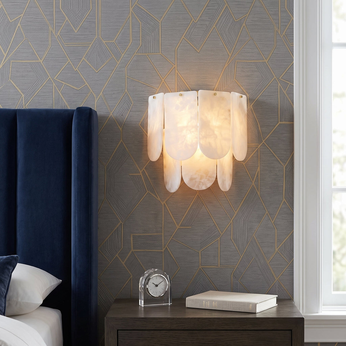 Ormondcombe Aplique de pared con placas de alabastro