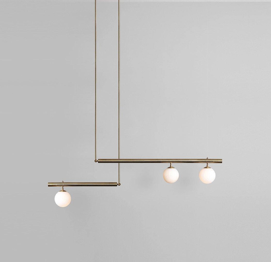 Estix lámpara colgante latón lineal satélite minimalista