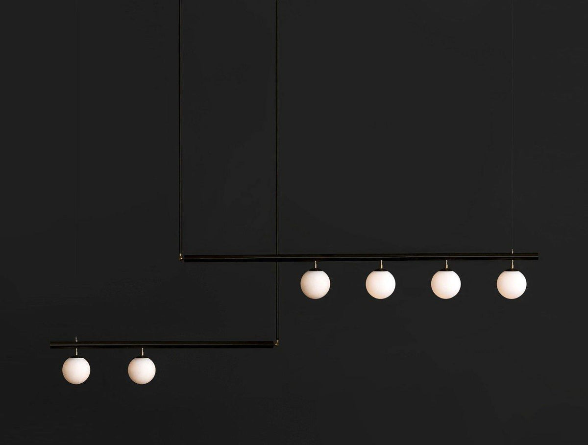 Estix lámpara colgante latón lineal satélite minimalista