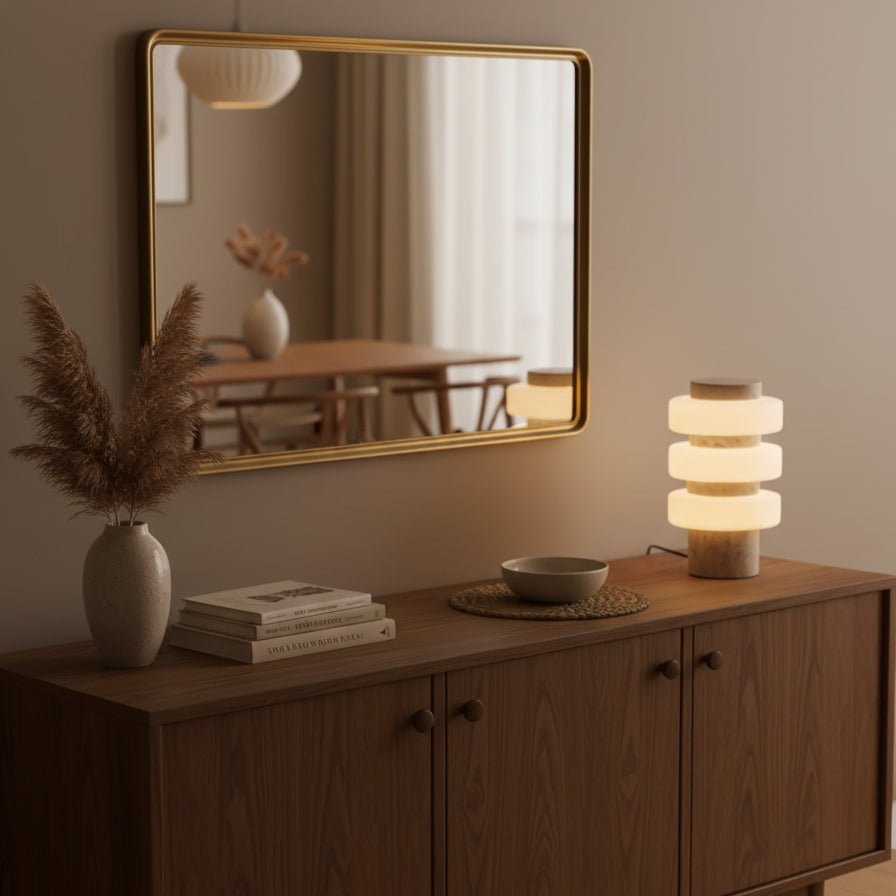 Thea lámpara de mesa moderna de travertino