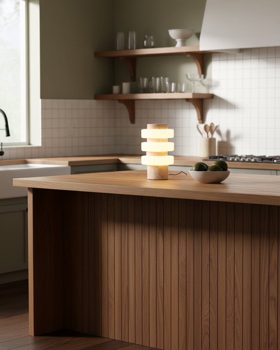 Thea lámpara de mesa moderna de travertino