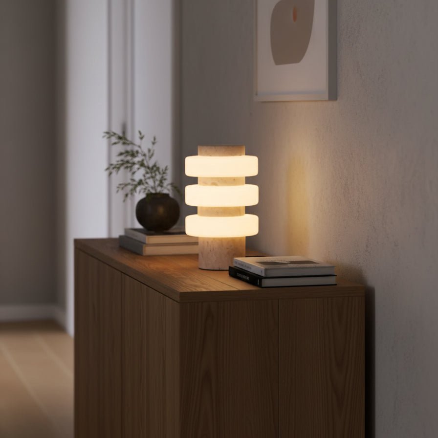 Thea lámpara de mesa moderna de travertino