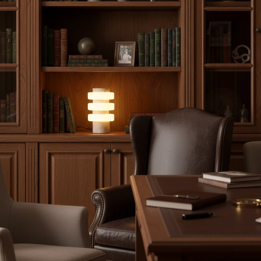 Thea lámpara de mesa moderna de travertino