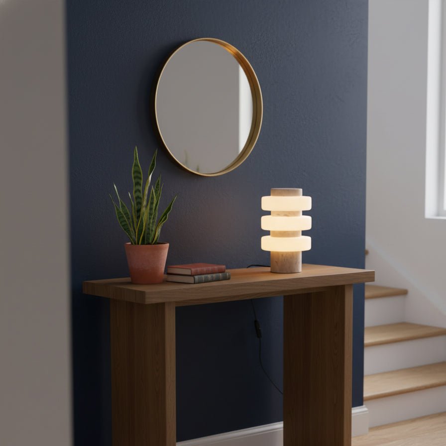 Thea lámpara de mesa moderna de travertino