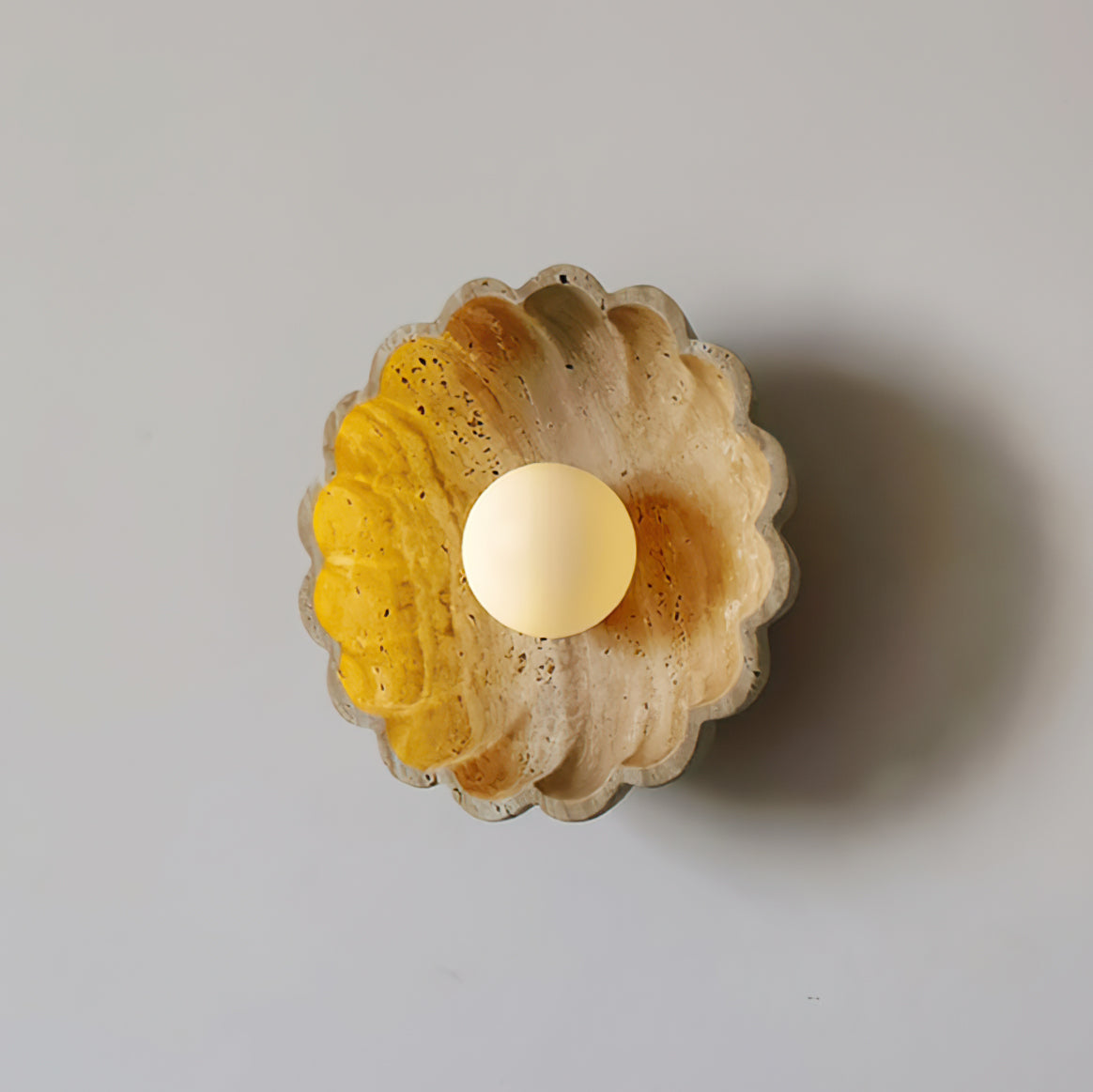 Valielia aplique de pared Flower travertino amarillo
