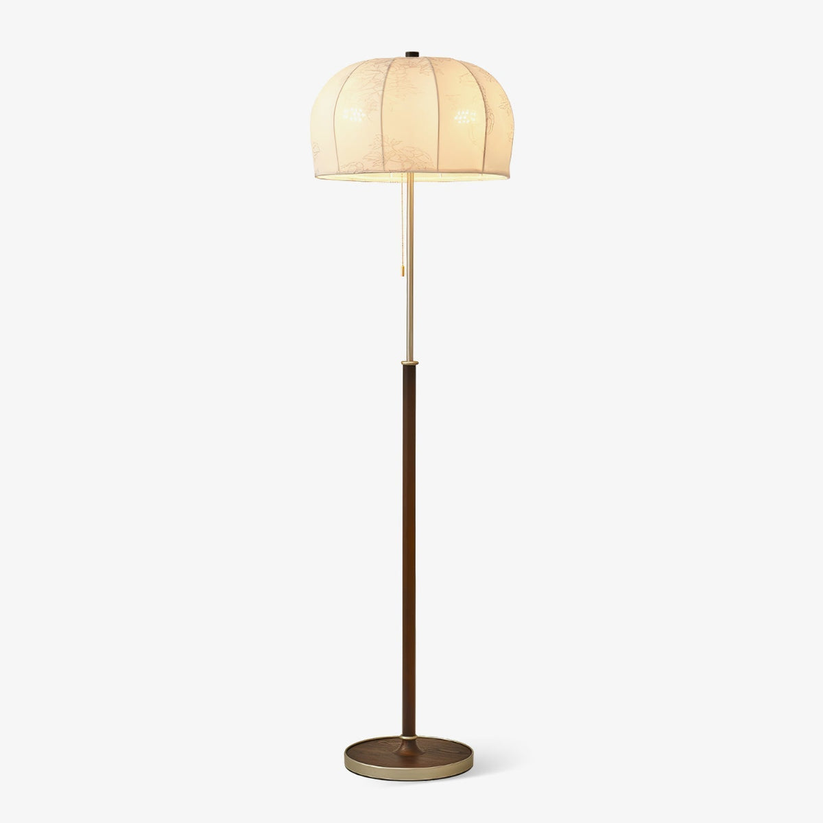 Cularo lámpara de pie de tejido y madera