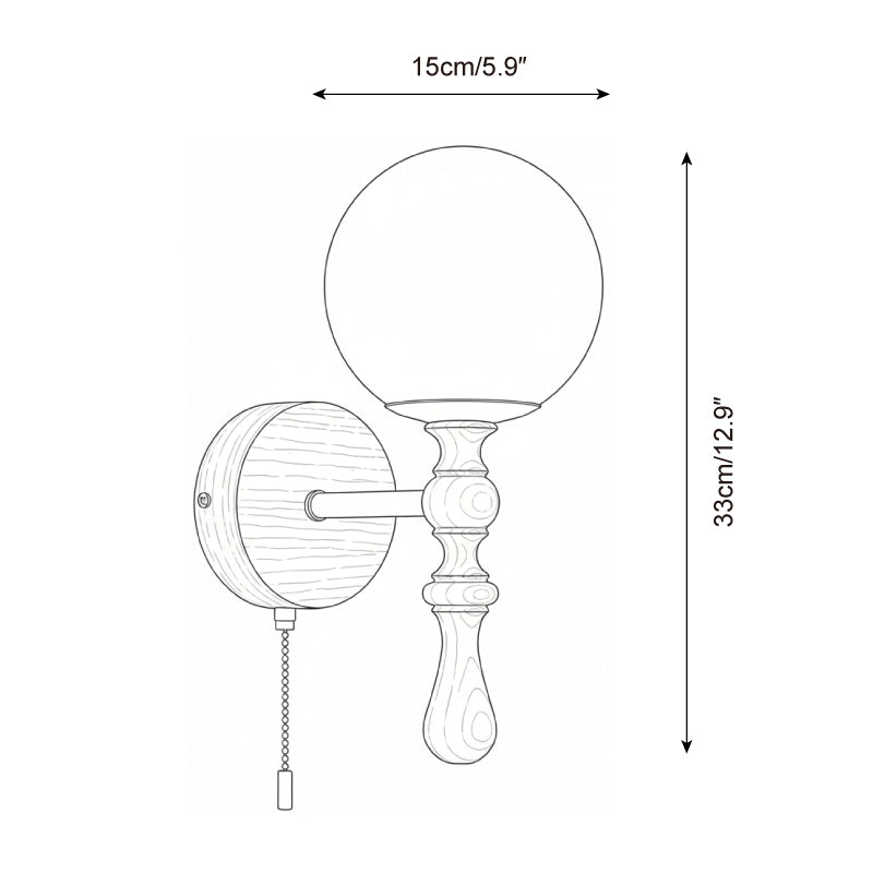 Aplique de pared de madera nogal
