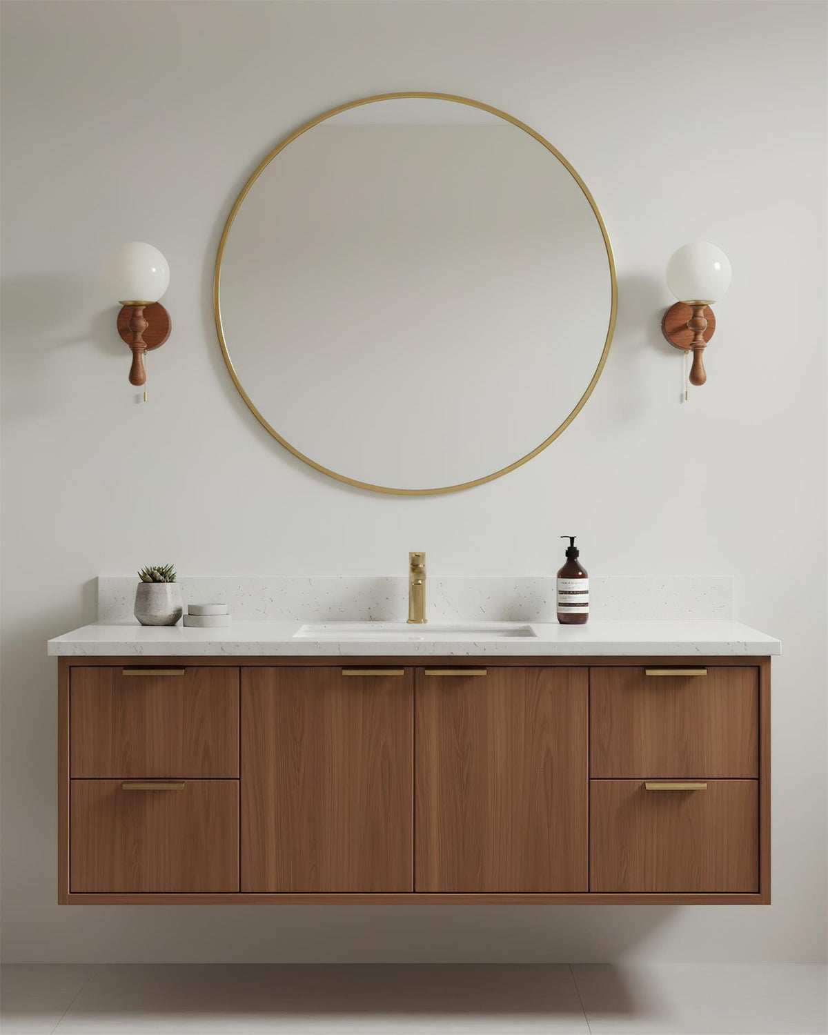 Aplique de pared de madera nogal