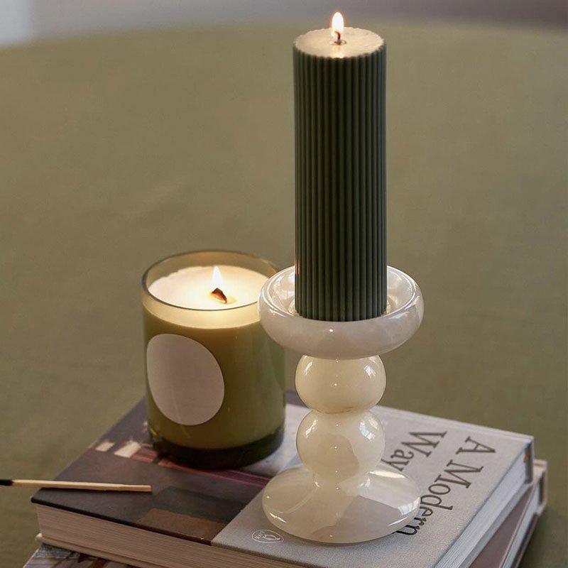 Totem soporte de velas jade