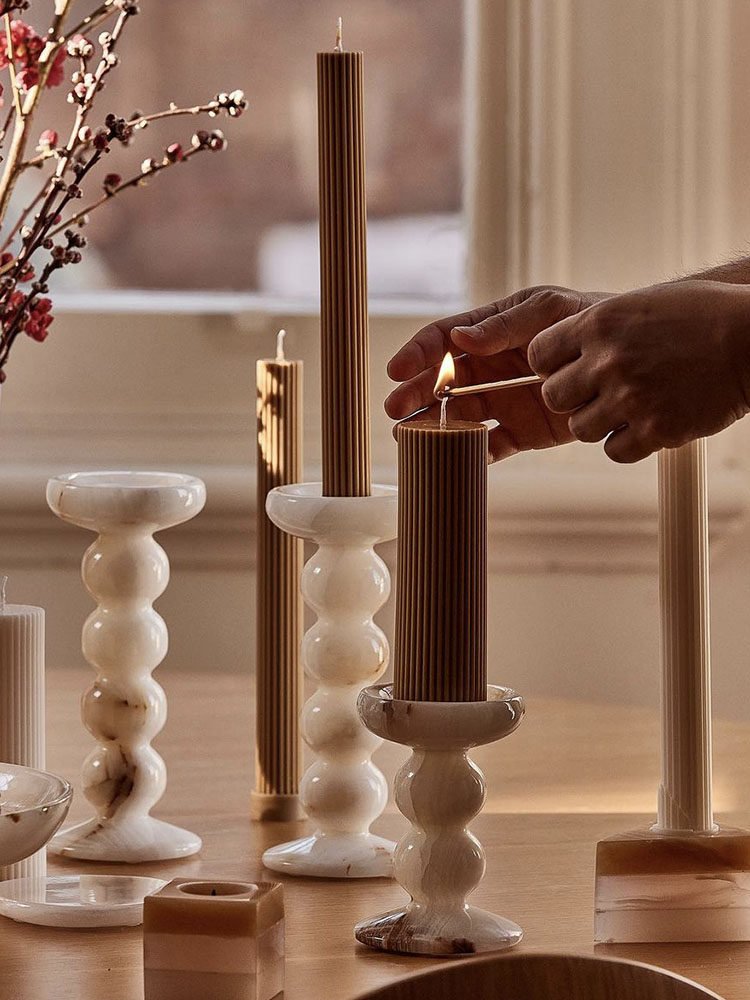 Totem soporte de velas jade